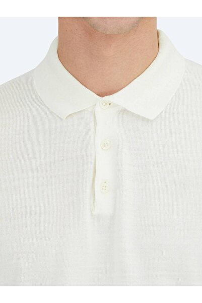 Kip Πλεκτό πουλόβερ με λαιμόκοψη πόλο εκρού