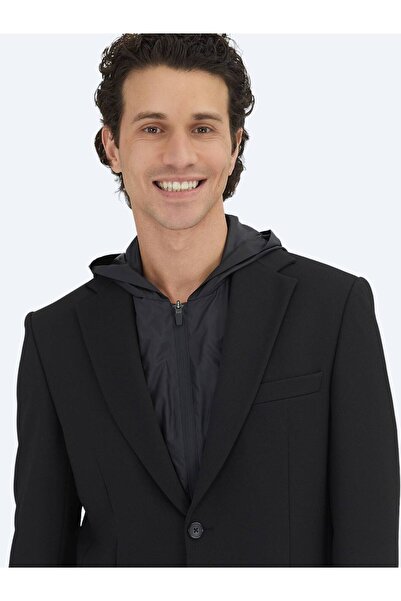 Kip Чорний прямий сучасний трикотажний піджак