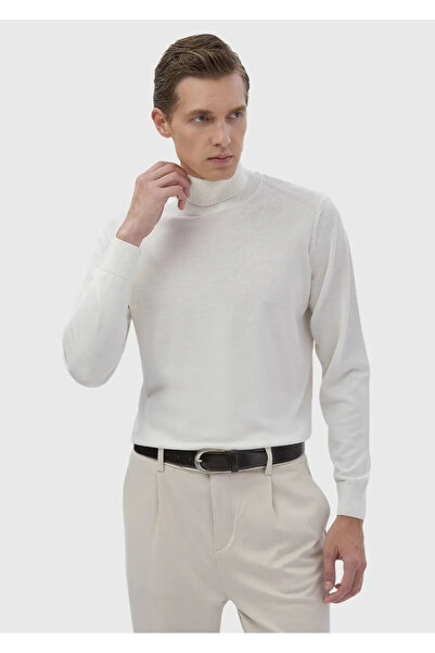 Ramsey Πλεκτό πουλόβερ Ecru Full Turtleneck Μασίφ Πλεκτό Μαλλί Μικτό