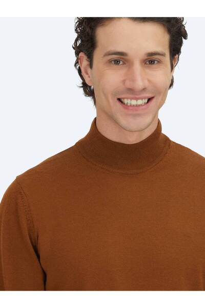Kip Camel Hair Half Turtleneck Solid Knit Wool Blended Sweater Sweater