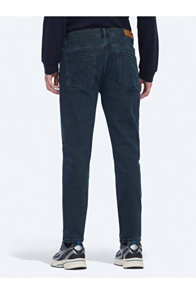 Kip Pantaloni slim din denim din amestec de bumbac bleumarin