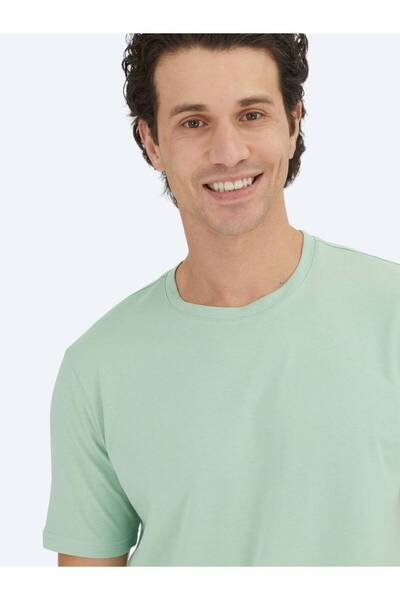 Kip Mint Plain Crew Neck 100% Cotton T-Shirt