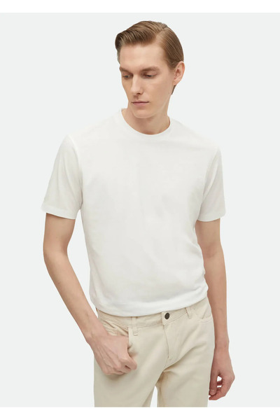 Ramsey Μπλουζάκι Crew Neck Λευκό 100% βαμβάκι