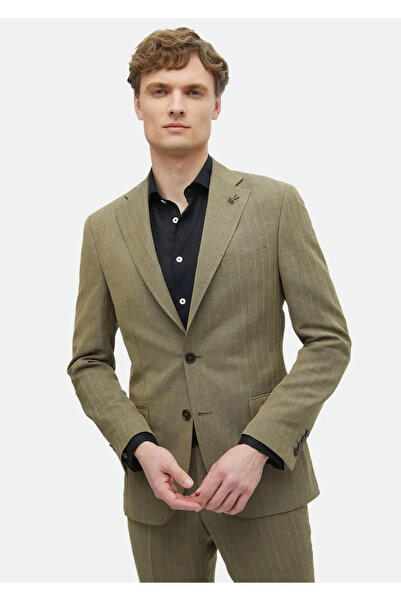 Ramsey Mink Stripe Zeroweight Slim Fit Linen Blend Suit