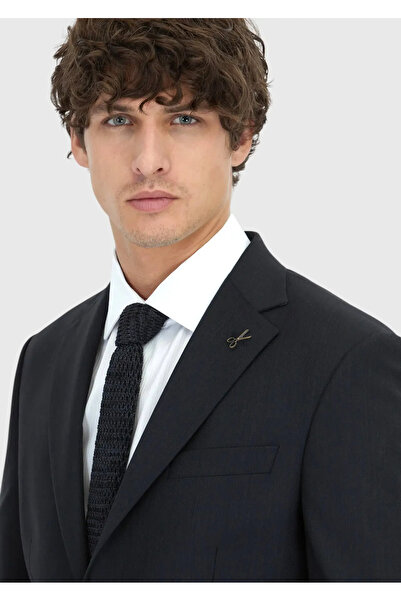 Ramsey Anthracite Patterned Modern Fit Wool Blend Suit