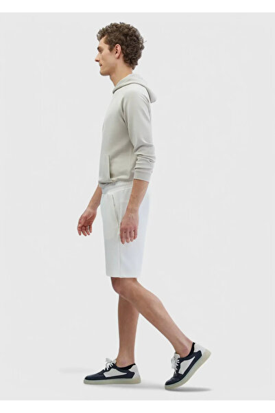 Ramsey Ecru Plain Knitted Jogging Fit Sports Bermuda