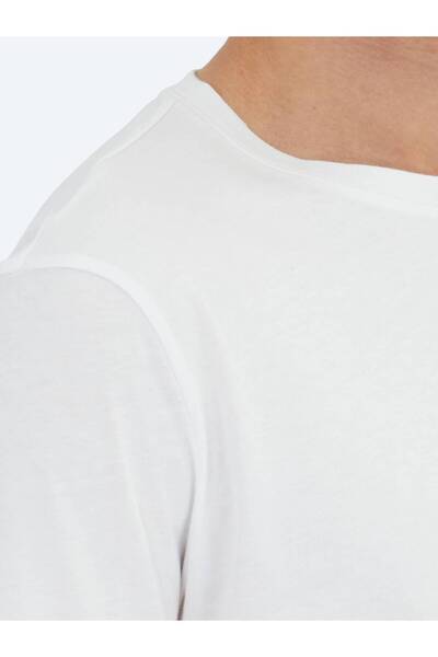 Kip White Plain Crew Neck 100% Cotton T-Shirt