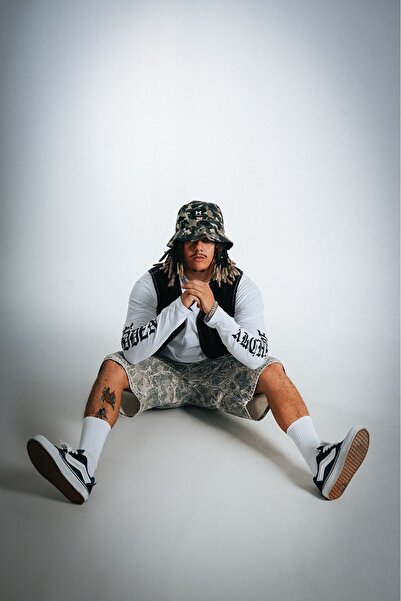 Super Rare Kamuflaj Baggy Denim Urban Jort Erkek Şort