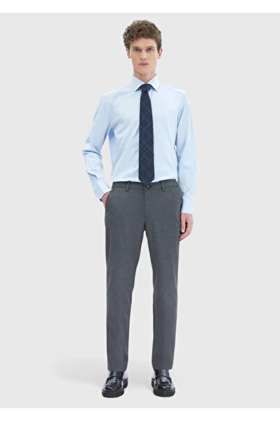 Ramsey Γκρι ίσιο υφαντό παντελόνι Jogging Fit Casual