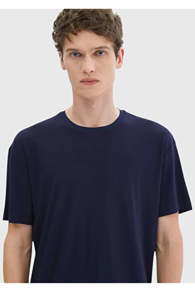 Ramsey Темно-синя футболка з круглим вирізом