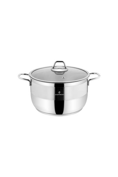 Sofram Turkish soft steel cooking pot, 26 cm, with glass lid