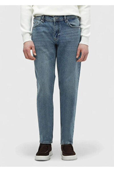 Ramsey Μπλε ίσιο τζιν παντελόνι κανονικής εφαρμογής 100% βαμβακερό
