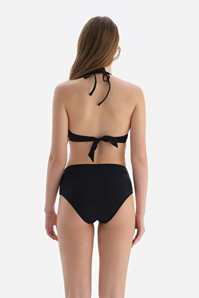 Dagi Black Tulle Detailed High Waist Bikini Bottom