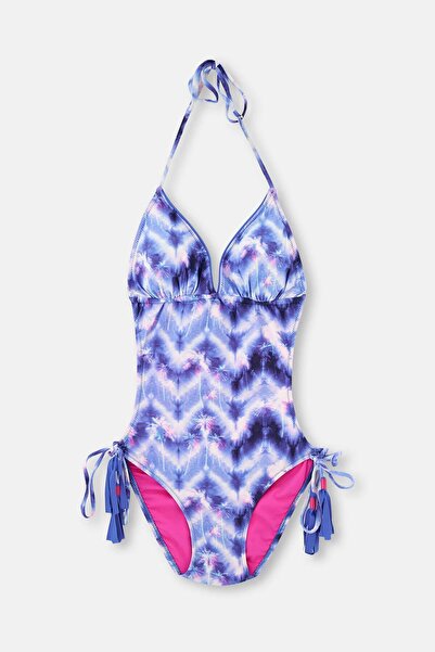 Dagi Saks V-Neck Rope Deed Tasseled Dsenli Mayoquin