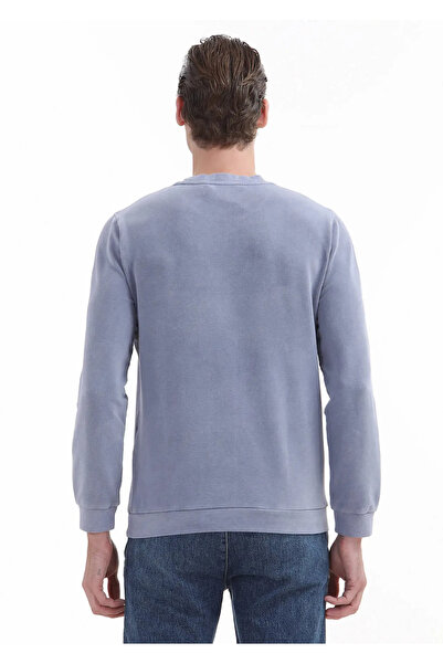 Ramsey Lilac Printed Crew Neck Sweatshirt