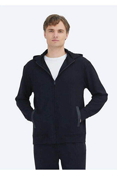 Ramsey Black Hooded Plain Sweatshirt