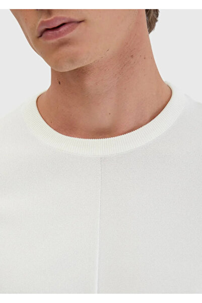 Ramsey Πλεκτό ζακάρ με λαιμόκοψη εκρού