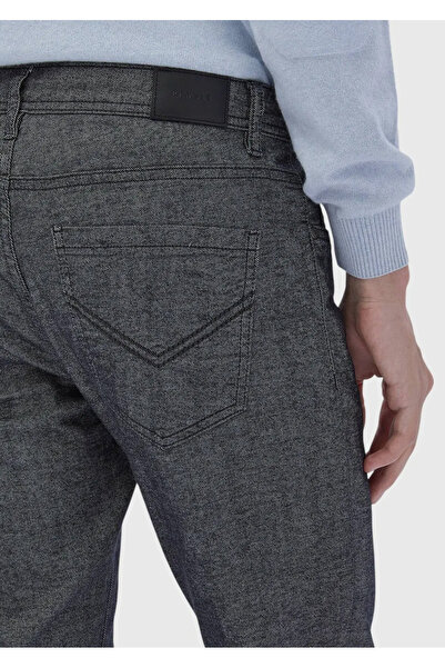 Ramsey Anthracite Plain Woven Slim Fit Casual Παντελόνι από Βαμβακερό Μείγμα