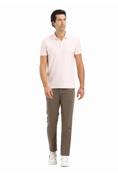 Ramsey Tricou din amestec de bumbac cu guler polo jacard roz