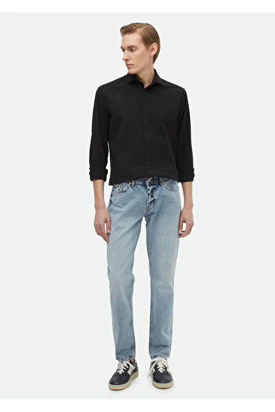 Ramsey Πουκάμισο με κανονική εφαρμογή σε απλό μαύρο βαμβακερό μείγμα