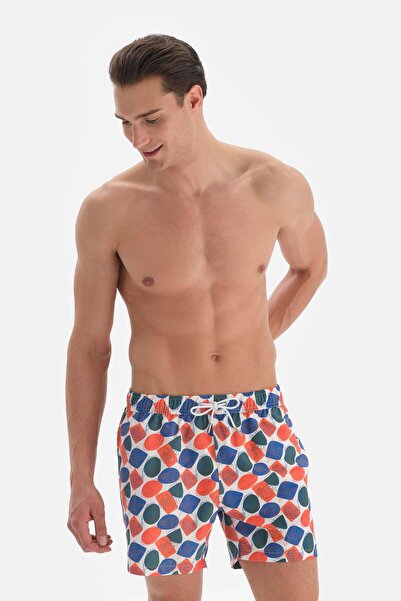 Dagi Κοντό μαγιό με μοτίβο λευκό - πορτοκαλί αστερίας