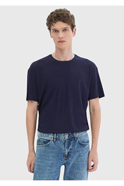 Ramsey Темно-синя футболка з круглим вирізом