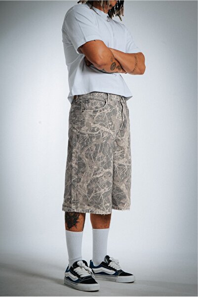 Super Rare Kamuflaj Baggy Denim Urban Jort Erkek Şort