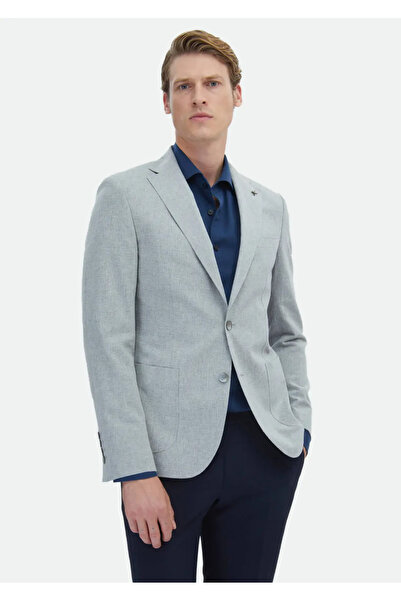 Ramsey Сірий прямий піджак Zeroweight Slim Fit з бавовняною сумішшю