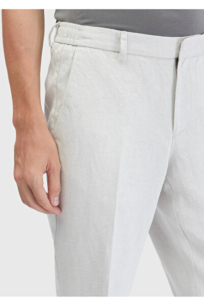 Ramsey Παντελόνι από λινό μείγμα με ίσια ύφανση Sand Jogging Fit Casual