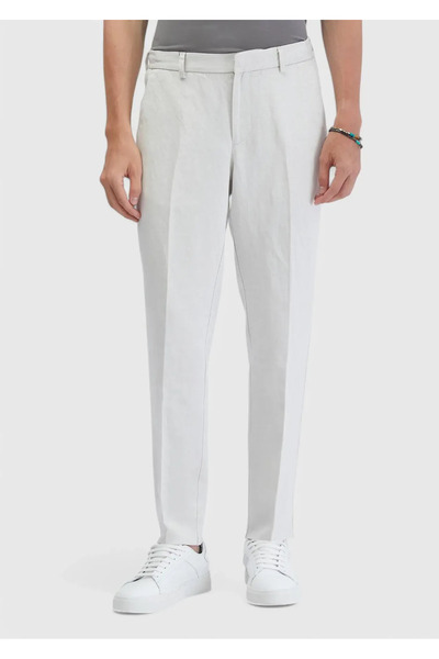Ramsey Παντελόνι από λινό μείγμα με ίσια ύφανση Sand Jogging Fit Casual