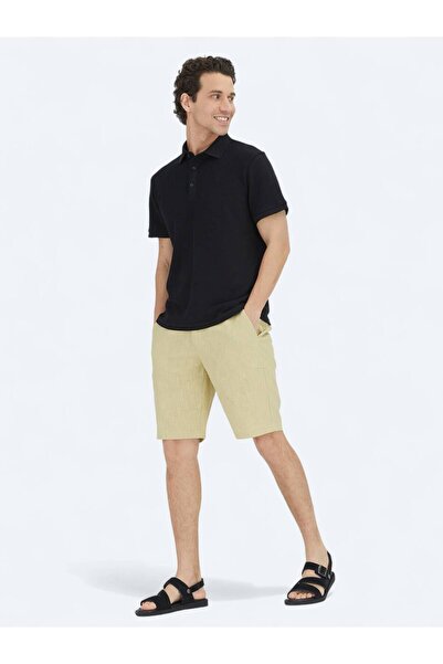 Kip Tricou negru cu gât polo simplu 100% bumbac