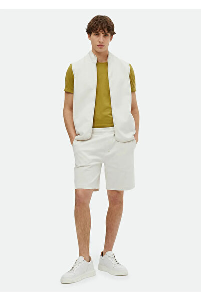 Ramsey Ecru Cotton Blend - Απλό πλεκτό Jogging Bermuda