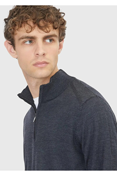 Ramsey Πλεκτό πουλόβερ με μισό ζιβάγκο από ανθρακί