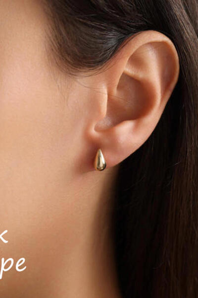 Bayar Gold 14 Ayar Altın Mini Tekli Damla Küpe