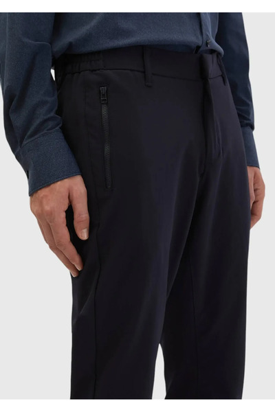 Ramsey Lacivert Düz Örme Jogging Fit Casual Pantolon