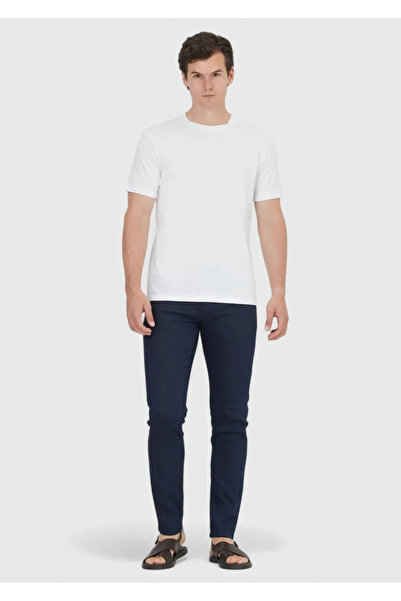 Ramsey White Plain Crew Neck 100% Cotton T-Shirt