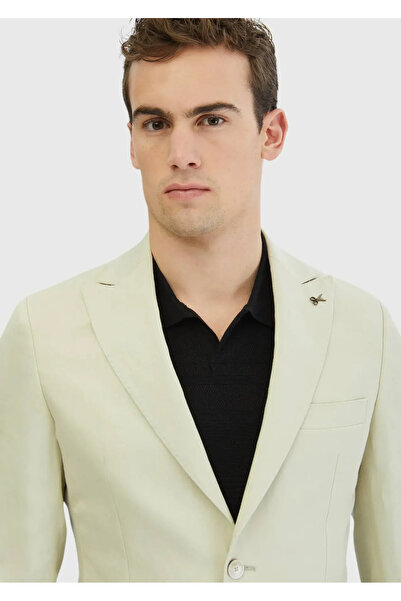 Ramsey Beige Plain Zeroweight Slim Fit 100% Linen Suit