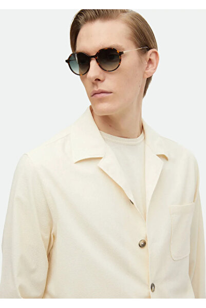 Ramsey Ecru Cotton Blend Plain Casual Fit Overshirt