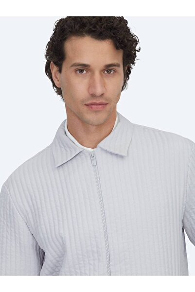 Kip Gray Regular Fit Woven Overshirt