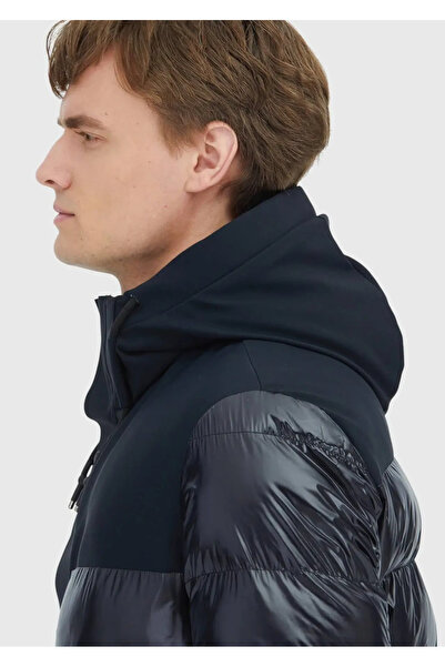 Ramsey Black Regular Fit Hooded Casual Woven Coat