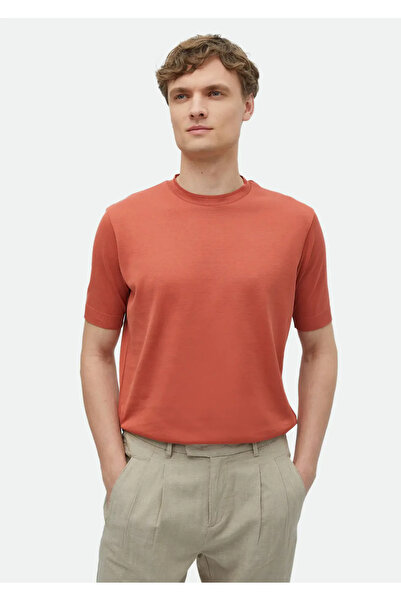 Ramsey Μπλουζάκι από 100% βαμβακερό πορτοκαλί απλό λαιμόκοψη