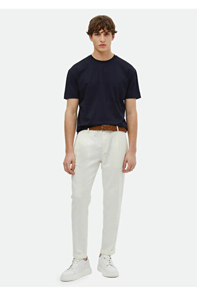 Ramsey Μπλουζάκι με λαιμόκοψη Navy Blue ριγέ 100% βαμβάκι