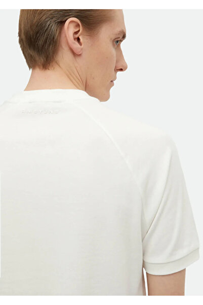 Ramsey Ecru Crew Neck 100% Cotton T-Shirt - Printed