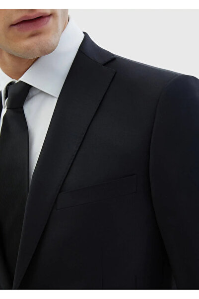 Ramsey Black Solid Fashion Slim Fit Wool Blend Suit