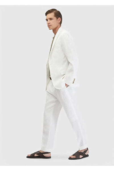 Ramsey White Plain Zeroweight Slim Fit 100% Linen Suit