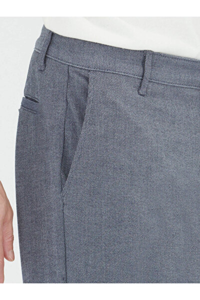Kip Pantaloni casual din amestec de bumbac, cu țesătură simplă, albastru bleumarin