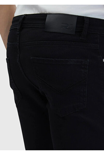 Ramsey Μαύρο ίσιο παντελόνι με λεπτή εφαρμογή τζιν βαμβακερό μείγμα