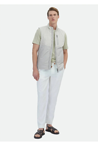 Ramsey Beige 100% Linen Woven Sports Vest