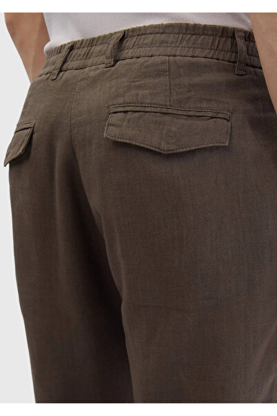 Ramsey Mink Plain Woven Jogging Fit Casual 100% Linen Trousers