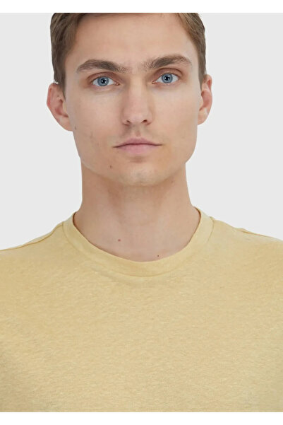 Ramsey Μπλουζάκι από 100% λινό με λαιμόκοψη Safran Plain